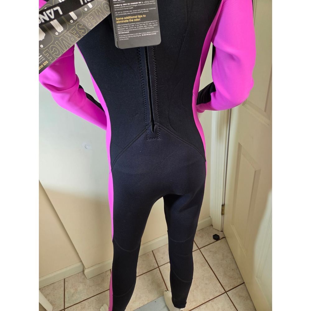 Lansru Womens 3mm Neoprene Full Body Wetsuit Black Pink Scuba Diving Surfing NWT - Picture 15 of 16
